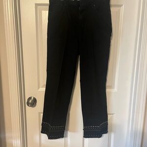 Black Pants with Studded Hem